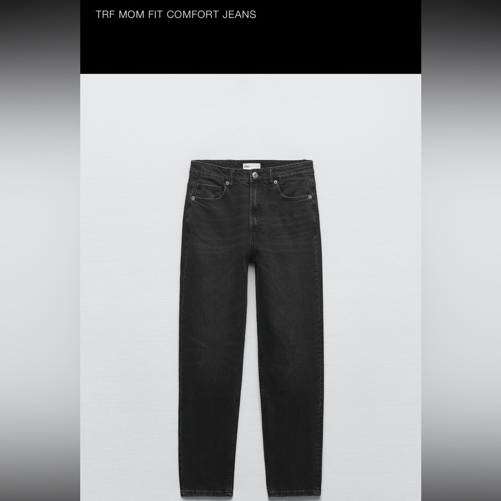 ZARA TRF Mom Fit Comfort Jeans Washed Black US 6